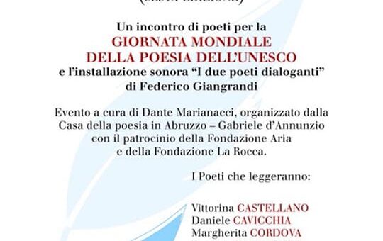 “La poesia ci salverà”: venti poeti a Pescara leggeranno i loro testi per celebrare la Giornata mondiale della poesia dell’Unesco