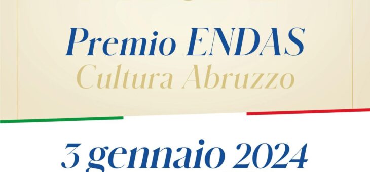 Premio Endas Cultura al Circolo Aternino di Pescara il 3 gennaio alle 17