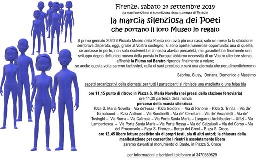 La marcia silenziosa dei Poeti che portano il loro Museo in regalo