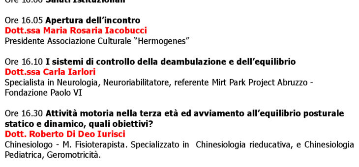 Appuntamenti con il sapere. Rischio caduta dell’anziano: importanza della prevenzione
