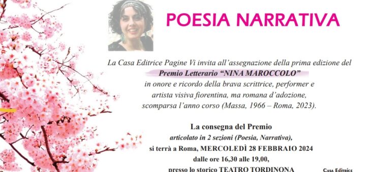 I EDIZIONE Premio Nazionale “NINA MAROCCOLO”