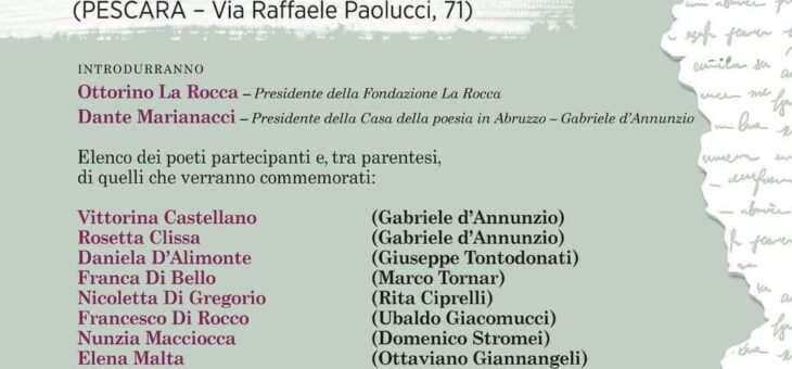 L’ABRUZZO DEI POETI PER LA GIORNATA MONDIALE DEL LIBRO UNESCO 2024